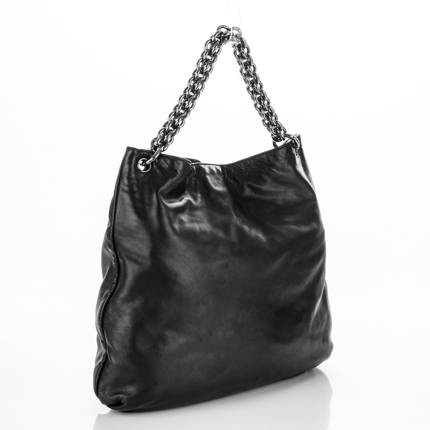 Lambskin Large Soft and Chain Hobo Black
