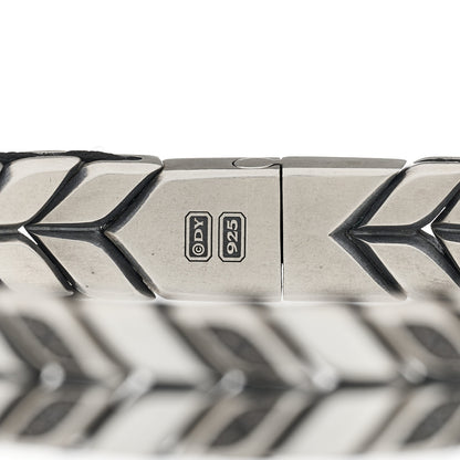 David Yurman Sterling Silver Black Diamond Chevron Bracelet 7 of 8