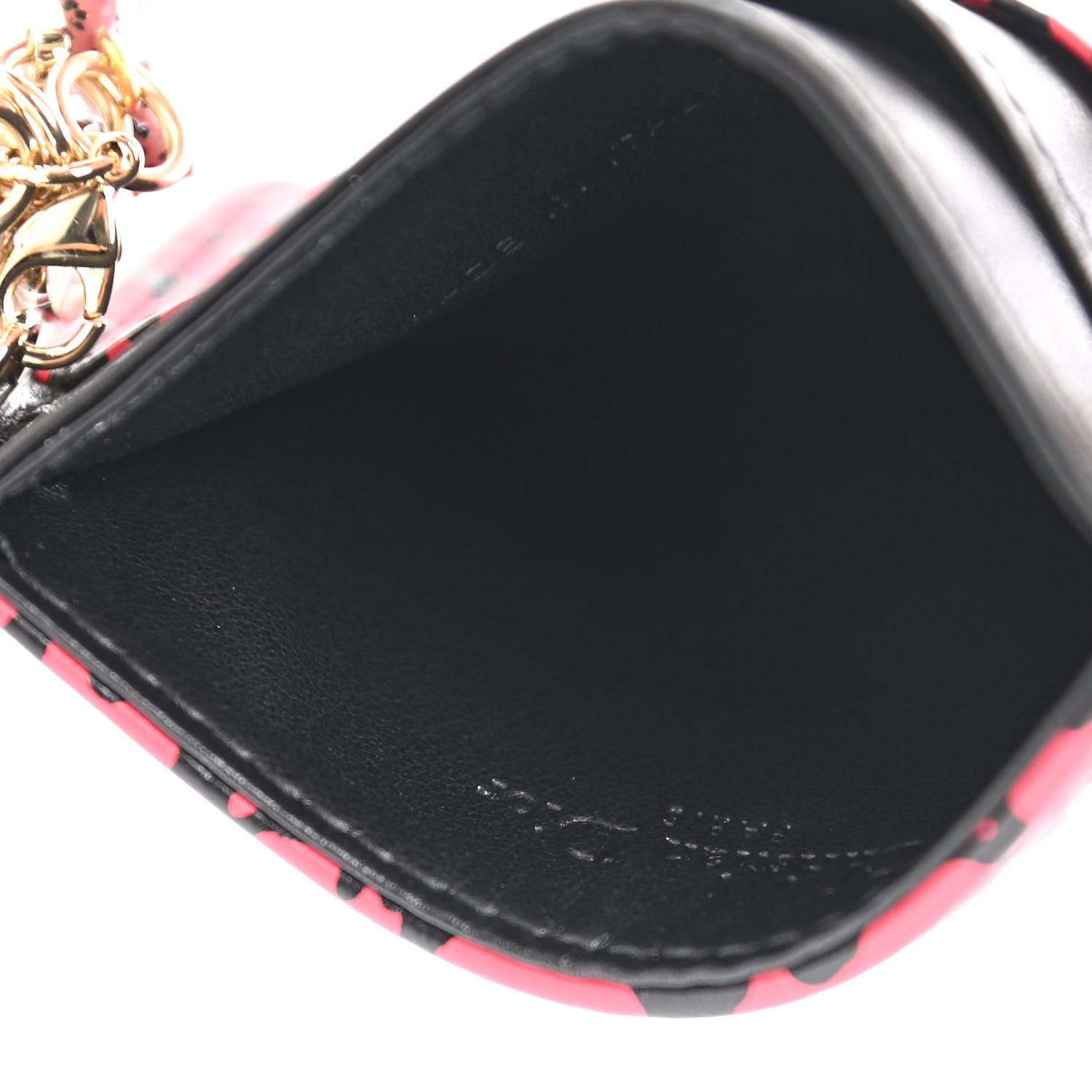 Christian Dior Calfskin Leopard Print Card Holder Pink Black 5 of 9