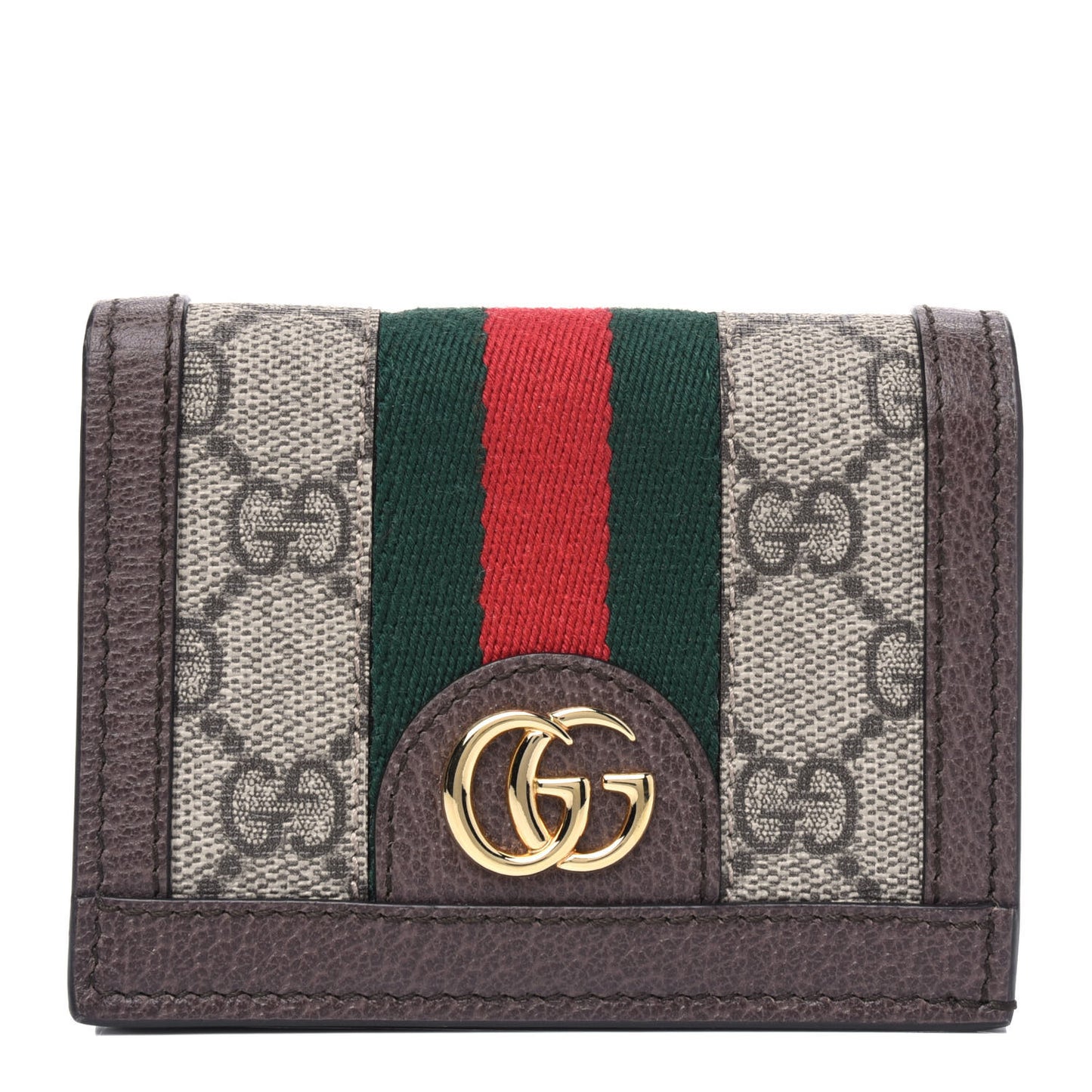 GG Supreme Monogram Web Ophidia Card Case Beige New Acero
