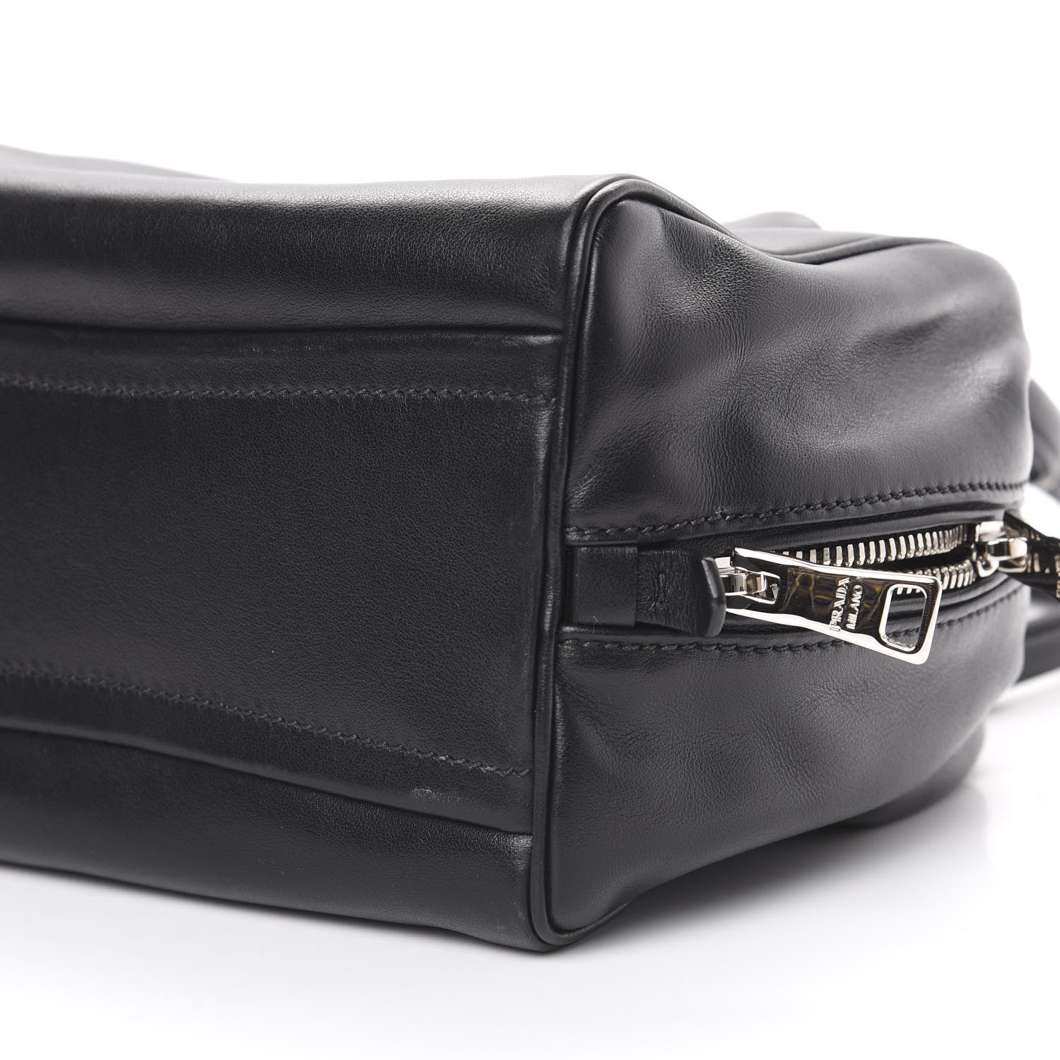 Prada Soft Calf Medium Inside Tote Black Mughetto 9 of 9