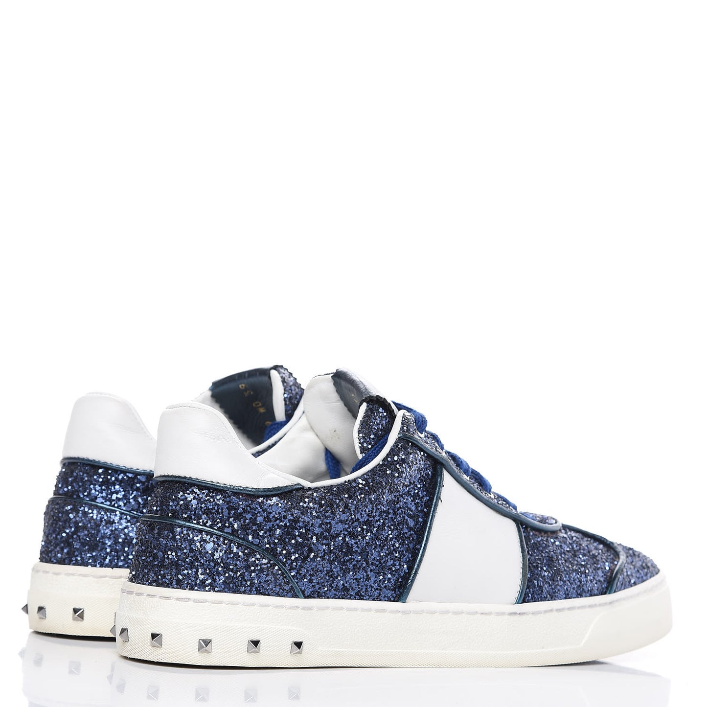Calfskin Glitter Flycrew Sneakers 39 Blue