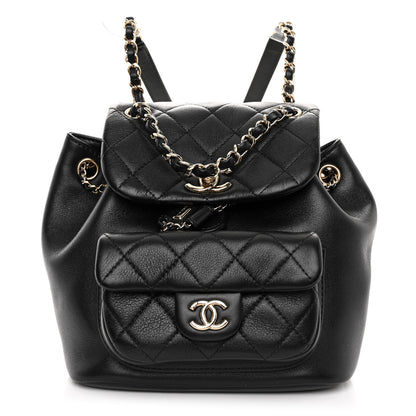 Chanel Lambskin Quilted Small Duma Drawstring Backpack Black 1 of 11