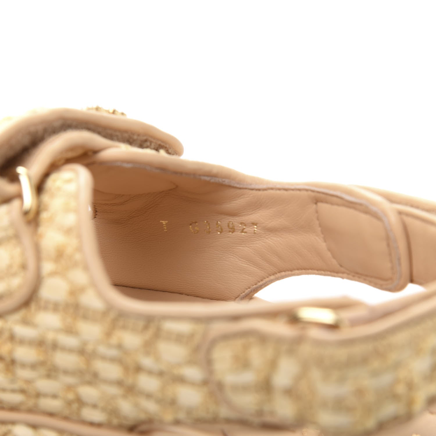 Chanel Braided Fabric Velcro Dad Sandals 38 Beige 8 of 9