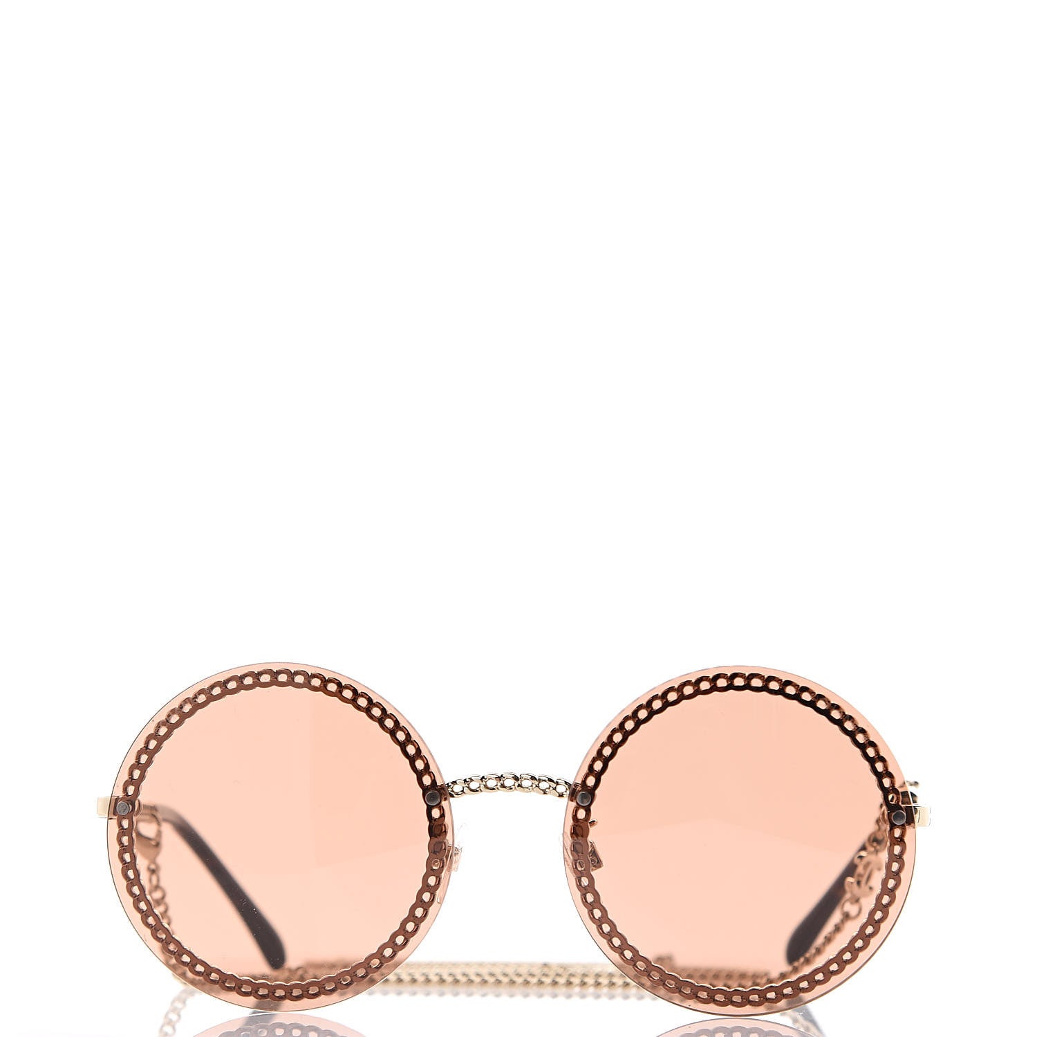 Chanel Chain Round Sunglasses 4245 Brown Gold 4 of 8