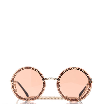 Chanel Chain Round Sunglasses 4245 Brown Gold 4 of 8