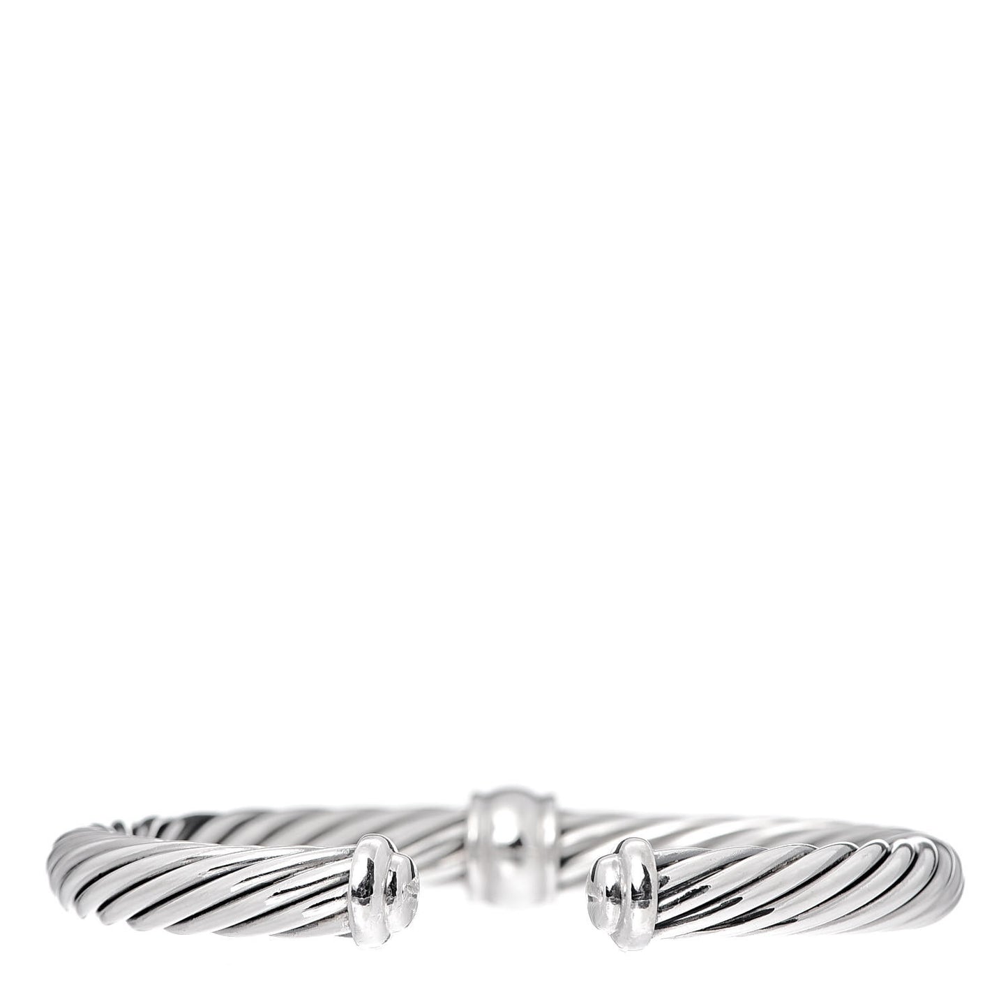 Sterling Silver Black Diamond 7mm Cable Classics Station Bracelet
