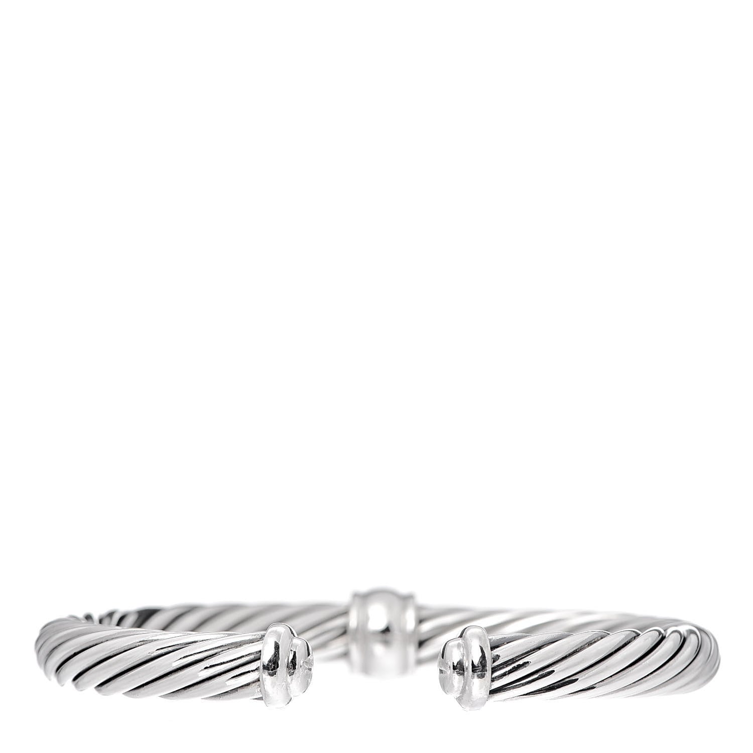 David Yurman Sterling Silver Black Diamond 7mm Cable Classics Station Bracelet 3 of 4