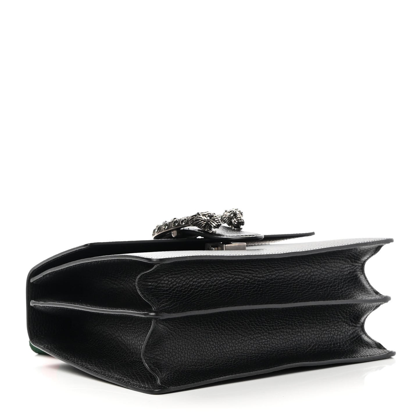 Dollar Calfskin Crystal Web Medium Dionysus Bamboo Top Handle Bag Black Black Diamond