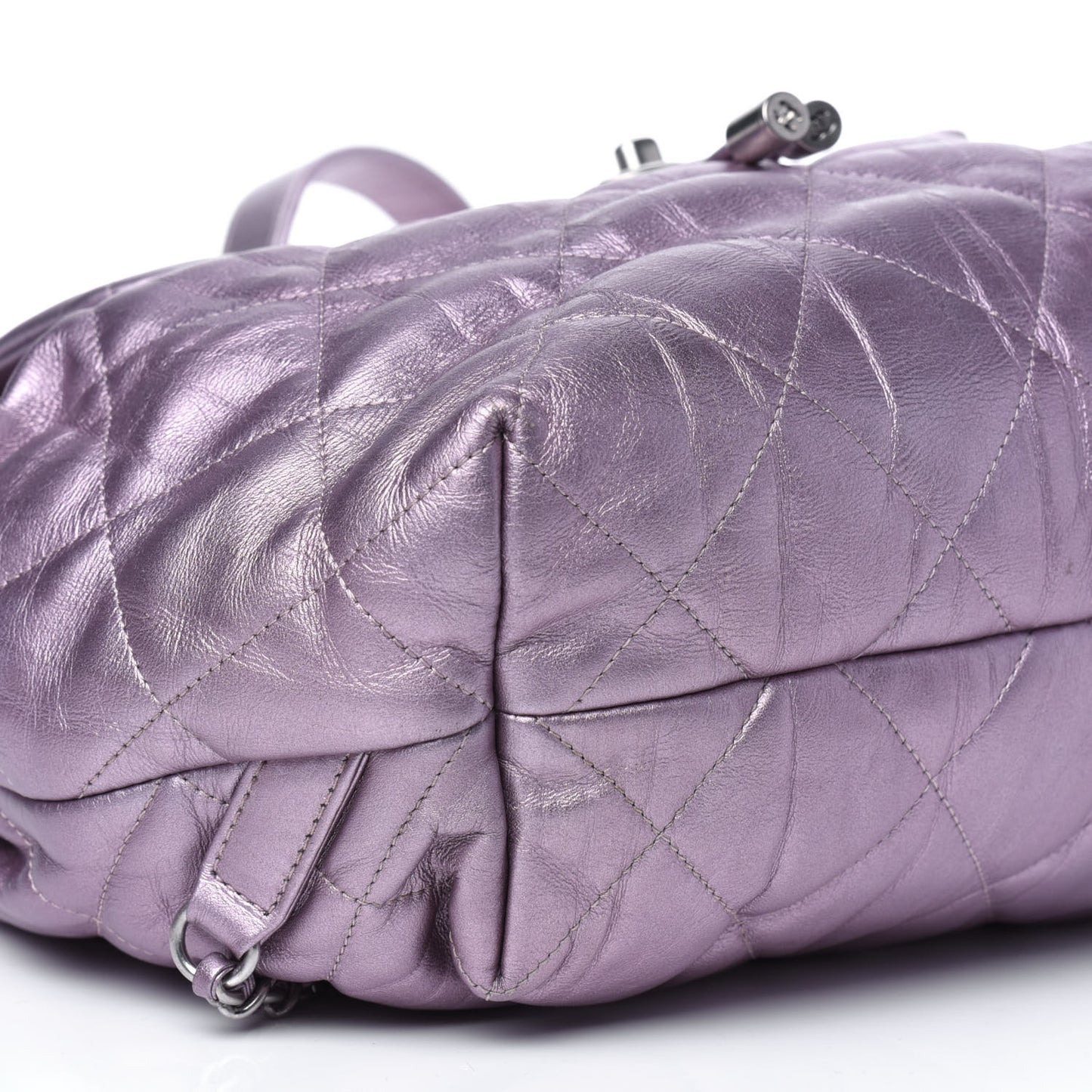 Iridescent Calfskin Quilted Ground Control Backpack Pink