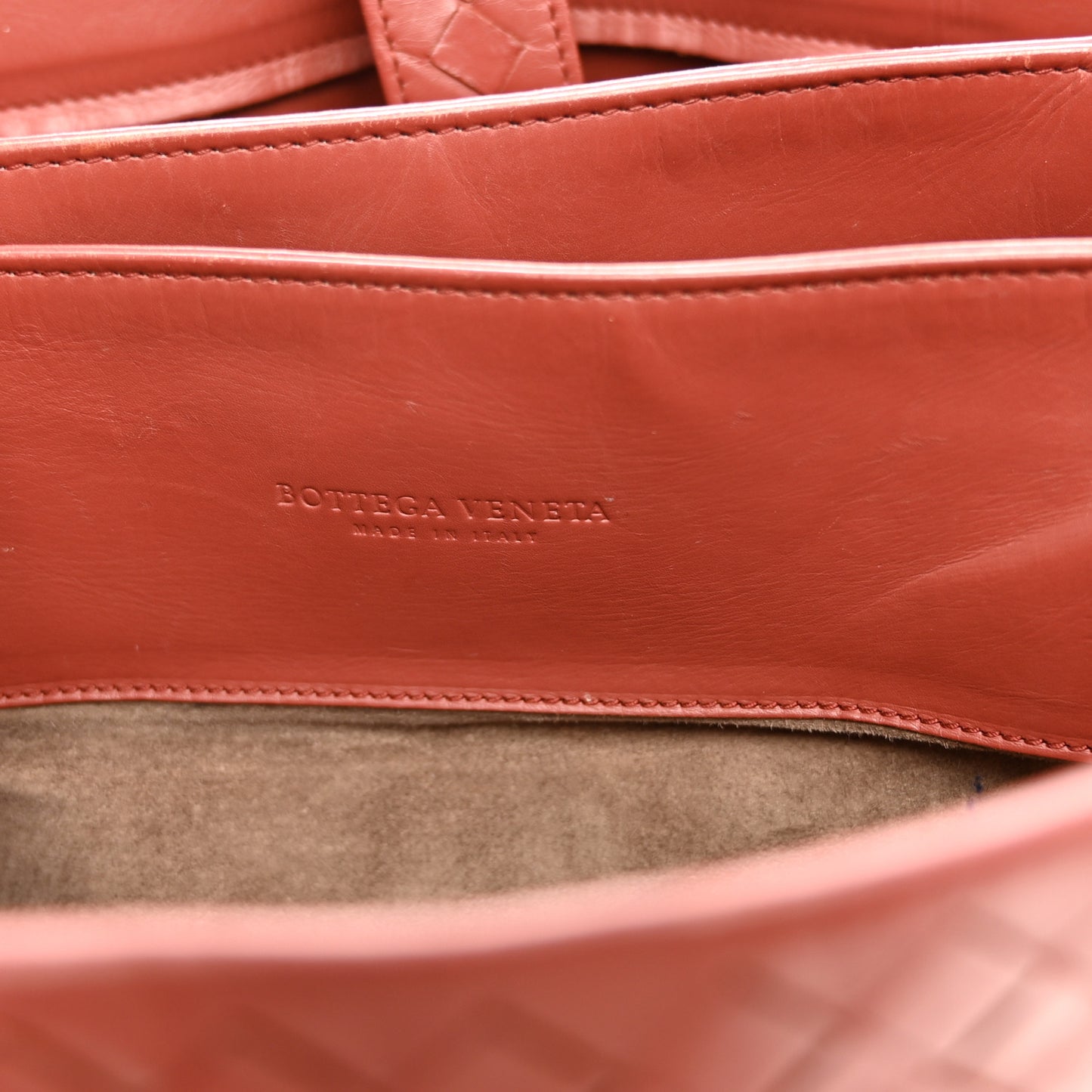 Nappa Intrecciato Medium Roma Tote Brique