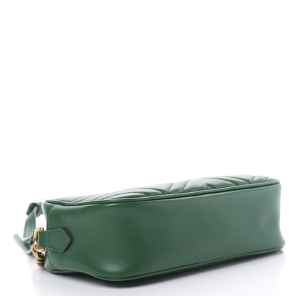 Gucci Calfskin Matelasse Small GG Marmont Chain Shoulder Bag Emerald Green 4 of 14