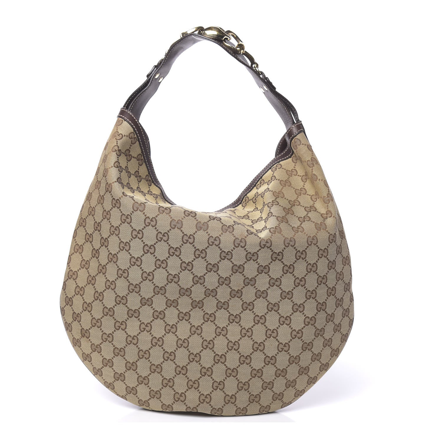 Gucci Monogram Large Wave Hobo Dark Brown 1 of 15