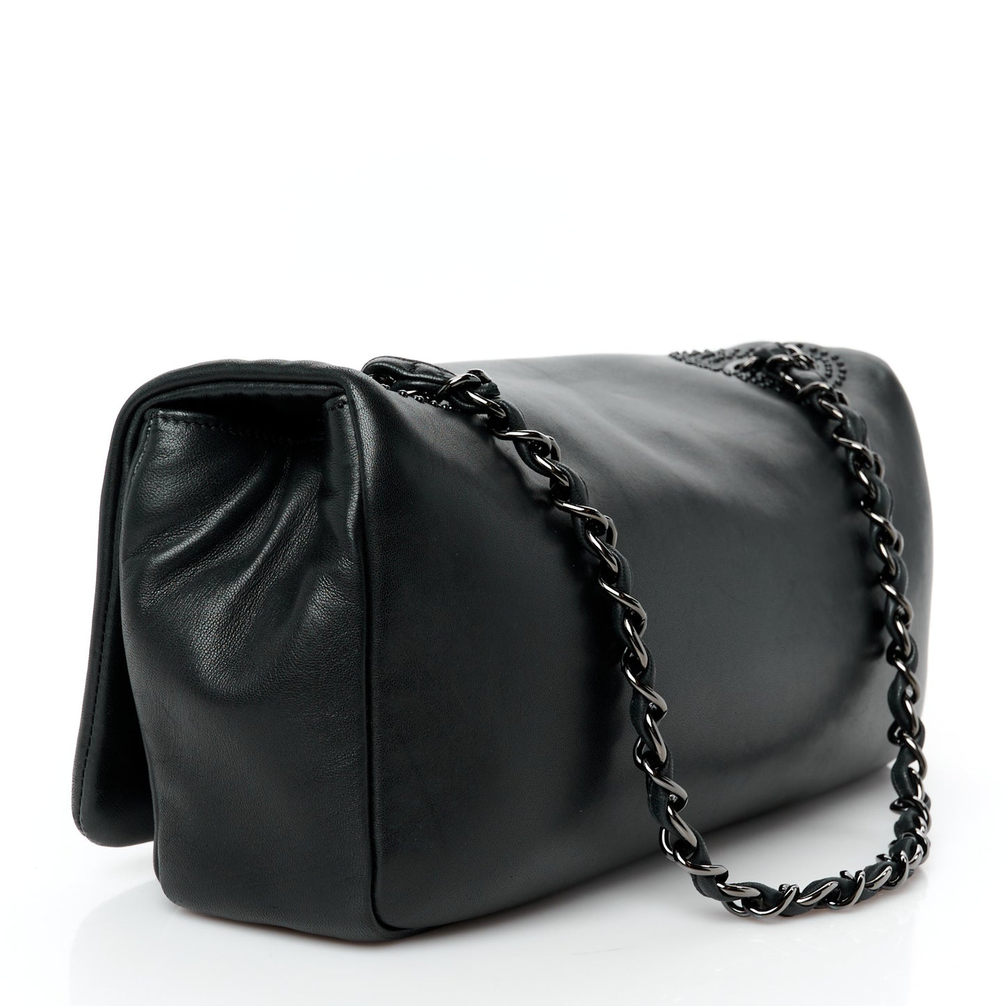 Lambskin Studded CC East West Flap Black
