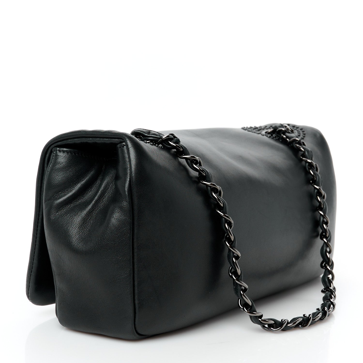Chanel Lambskin Studded CC East West Flap Black 3 of 10