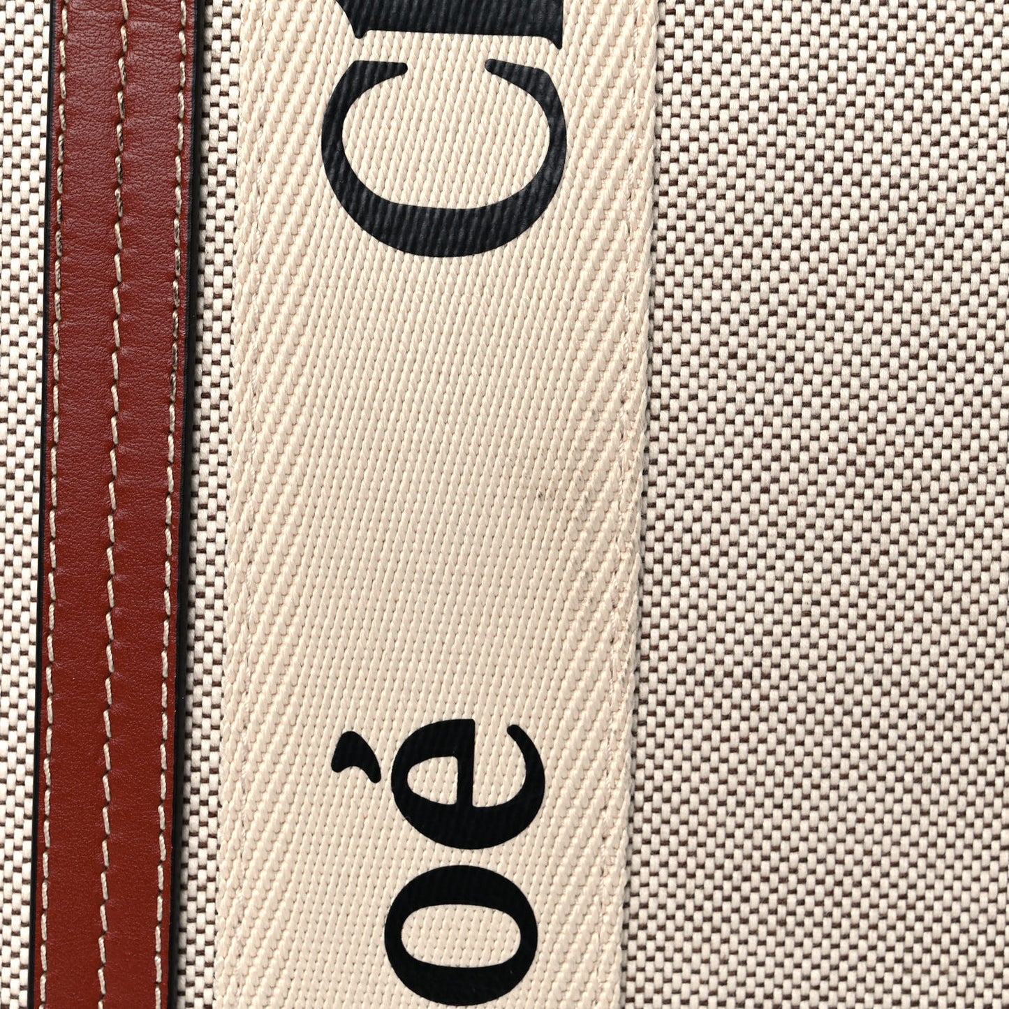 Cotton Calfskin Medium Woody Ribbon Tote White Brown