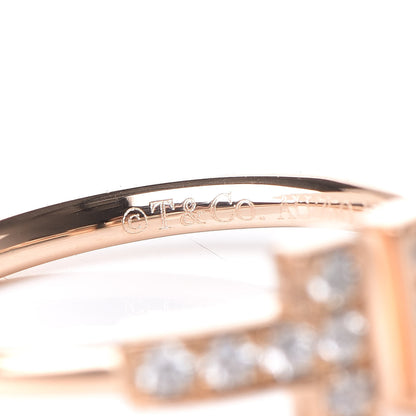 Tiffany 18K Rose Gold Diamond T Wire Ring 46 3.75 6 of 6