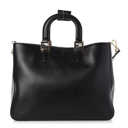 Fendi Vitello Glacier Medium FF Tote Black 1 of 10