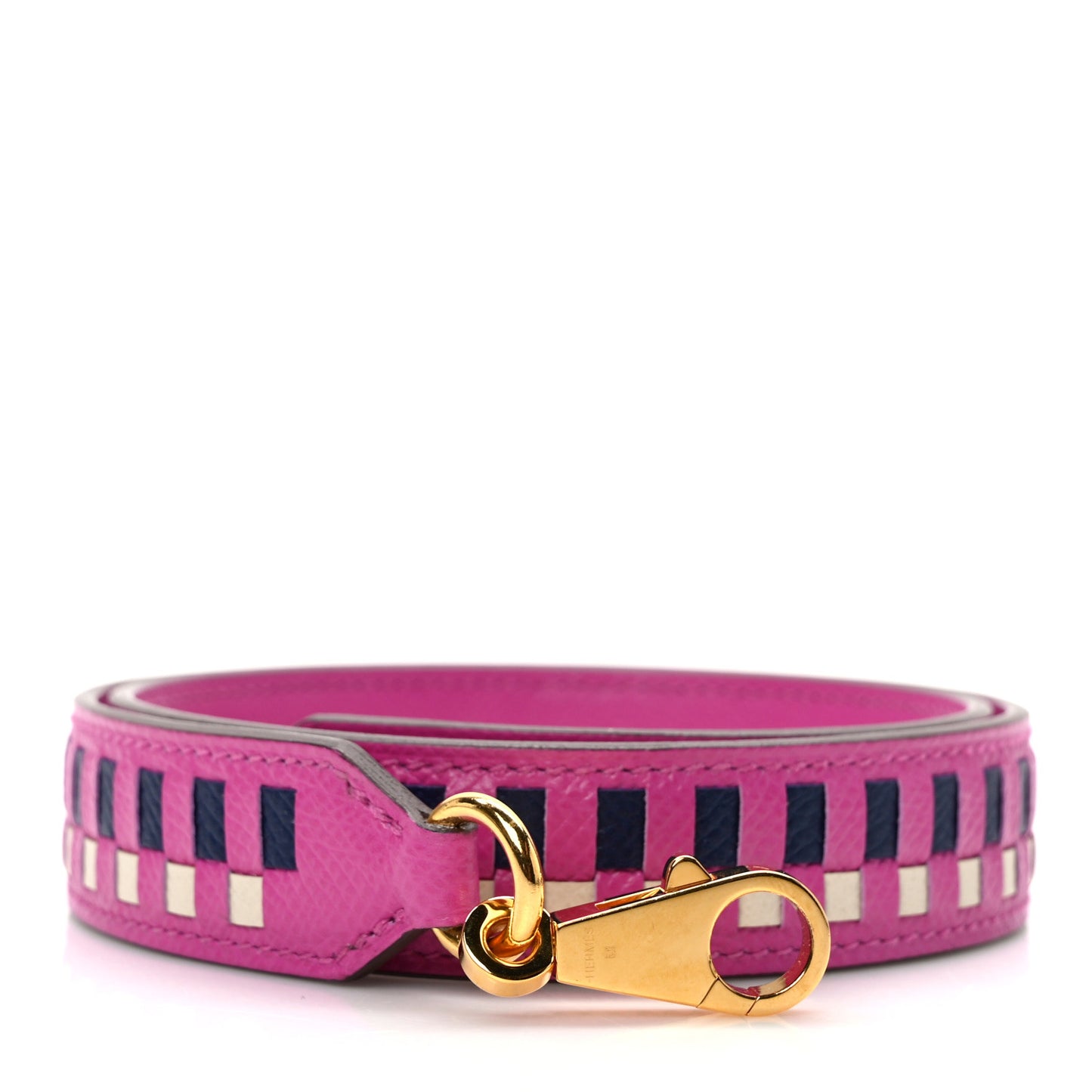 Epsom 25mm Tressage Shoulder Strap Magnolia Bleu Saphir Craie