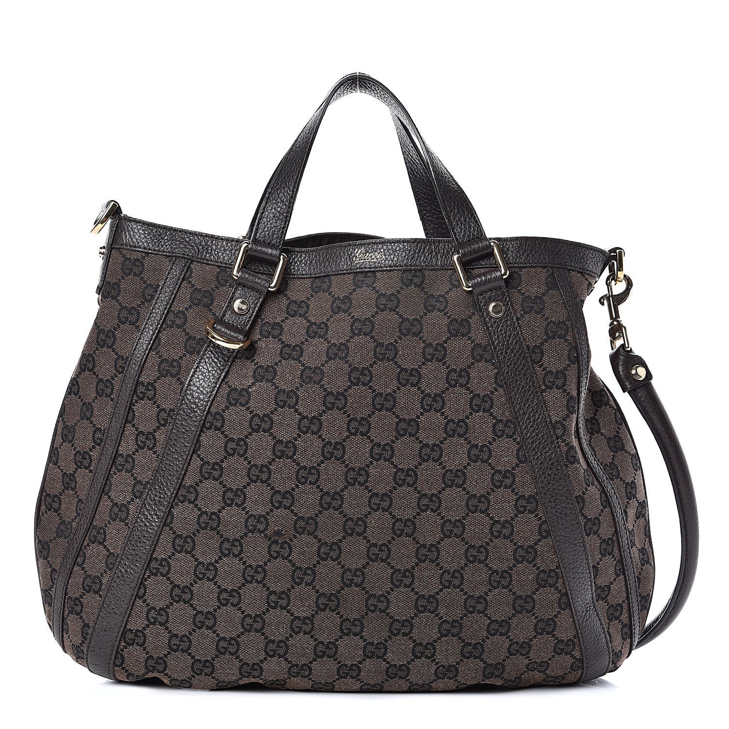 Gucci Monogram Medium Abbey Convertible Tote Dark Brown 1 of 13