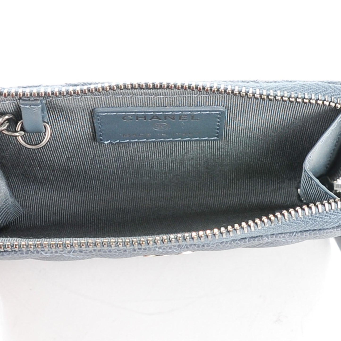 Caviar Quilted Key Holder Case Grey