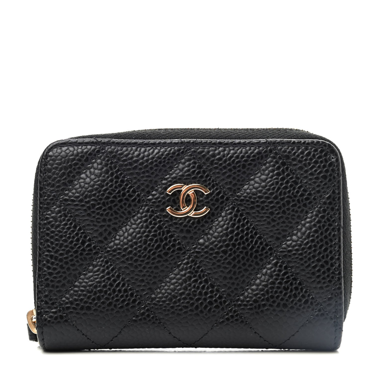 Chanel Caviar Quilted Zip Coin Purse Black 1 of 4