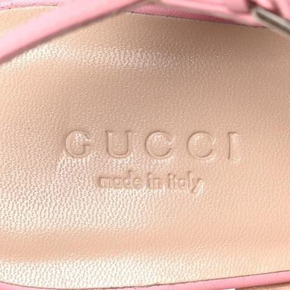 Gucci Lifford Calfskin GG Marmont Ankle Wrap 75mm Sandals 38.5 Wild Rose 7 of 8