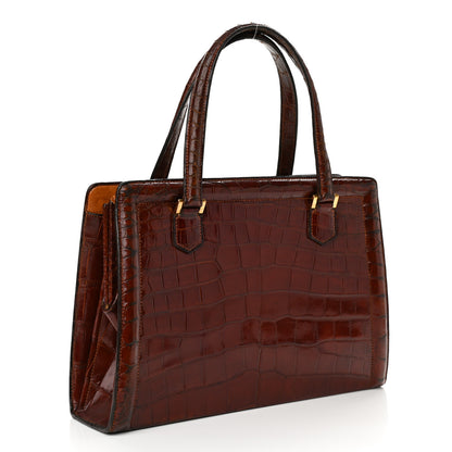 Hermes Shiny Crocodile Sac Pullman Havane 3 of 13