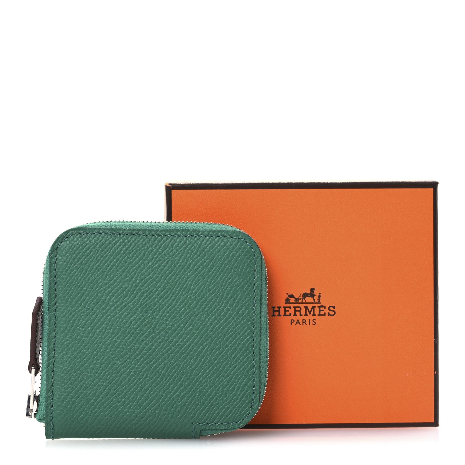 Hermes Epsom Silk'in Coin Purse Vert Jade 8 of 8