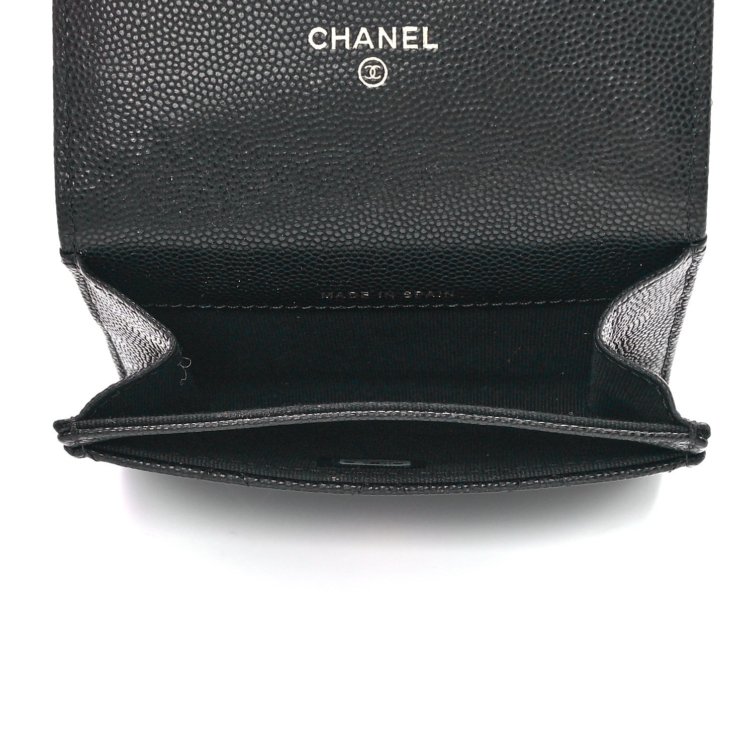 Chanel Caviar Quilted Enamel Coco Casino Flap Card Holder Wallet Black 5 of 12