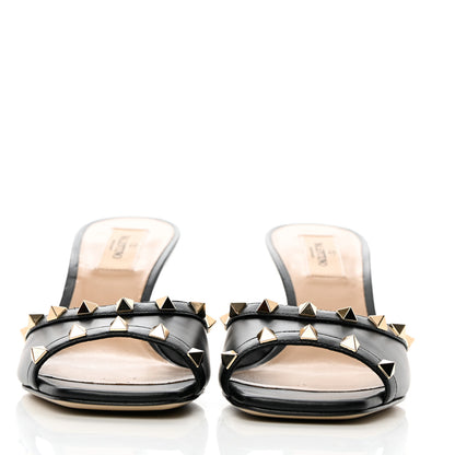 Valentino Garavani Calfskin Rockstud Wedge Sandals 38.5 Black 2 of 10