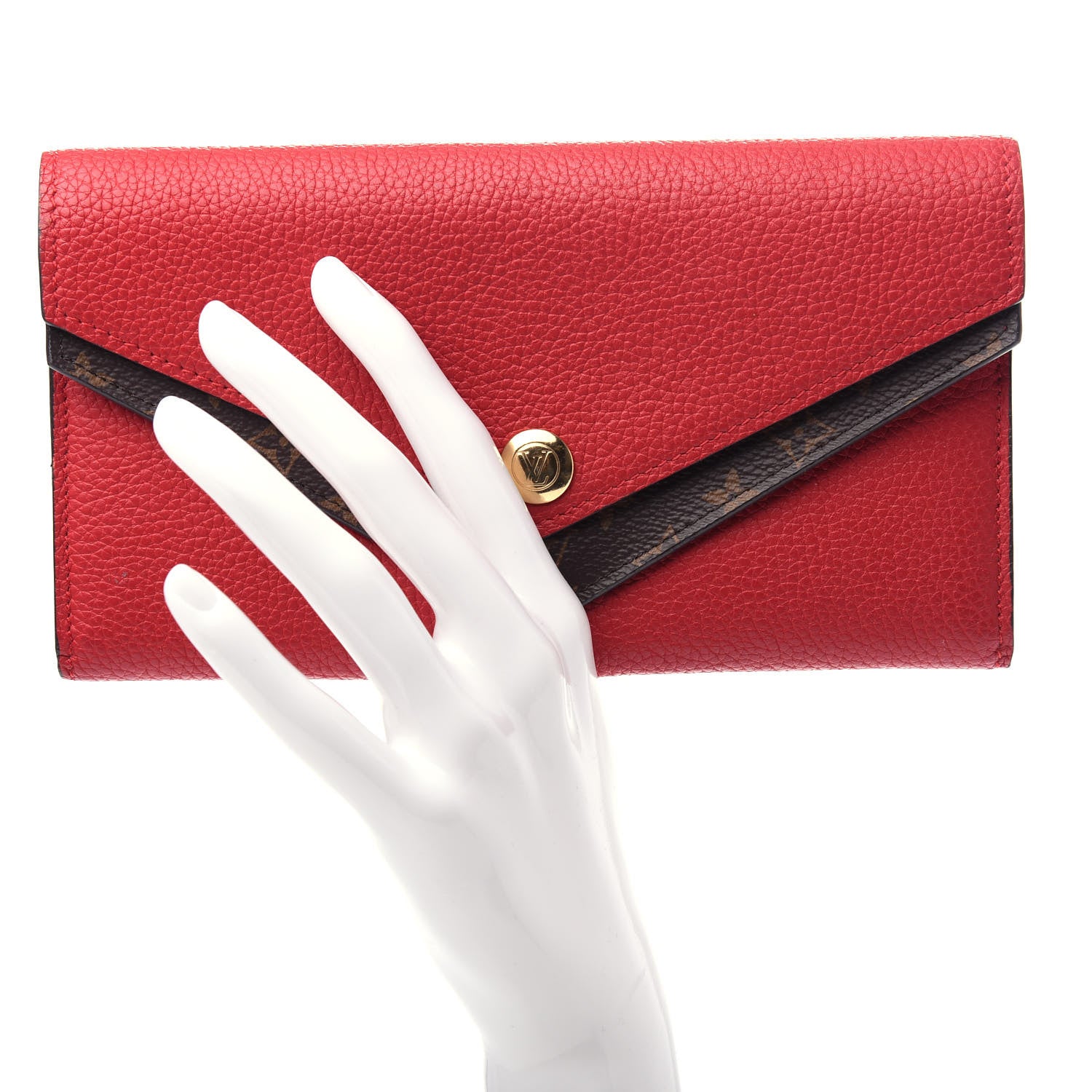 Louis Vuitton Calfskin Double V Wallet Rubis 2 of 8