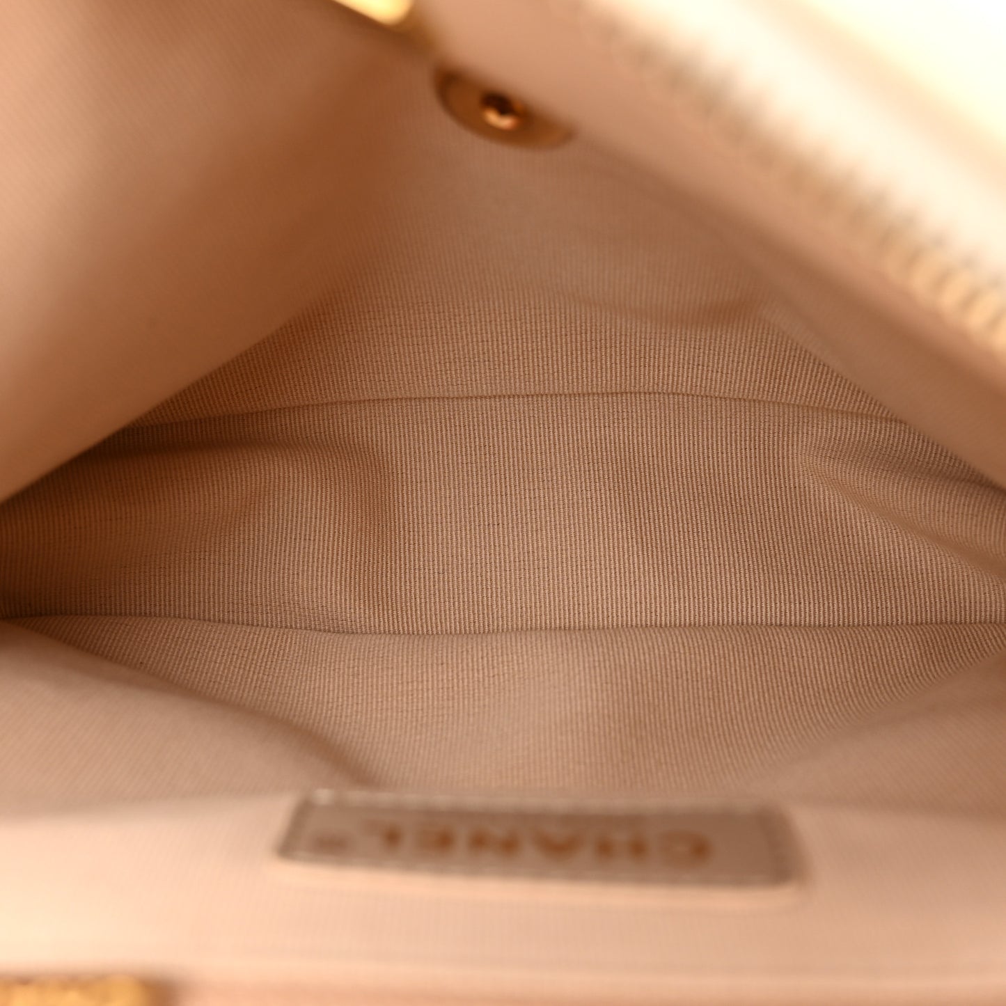 Shiny Caviar Quilted Chain Melody Backpack White