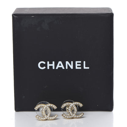 Chanel Crystal CC Earrings Gold 7 of 7