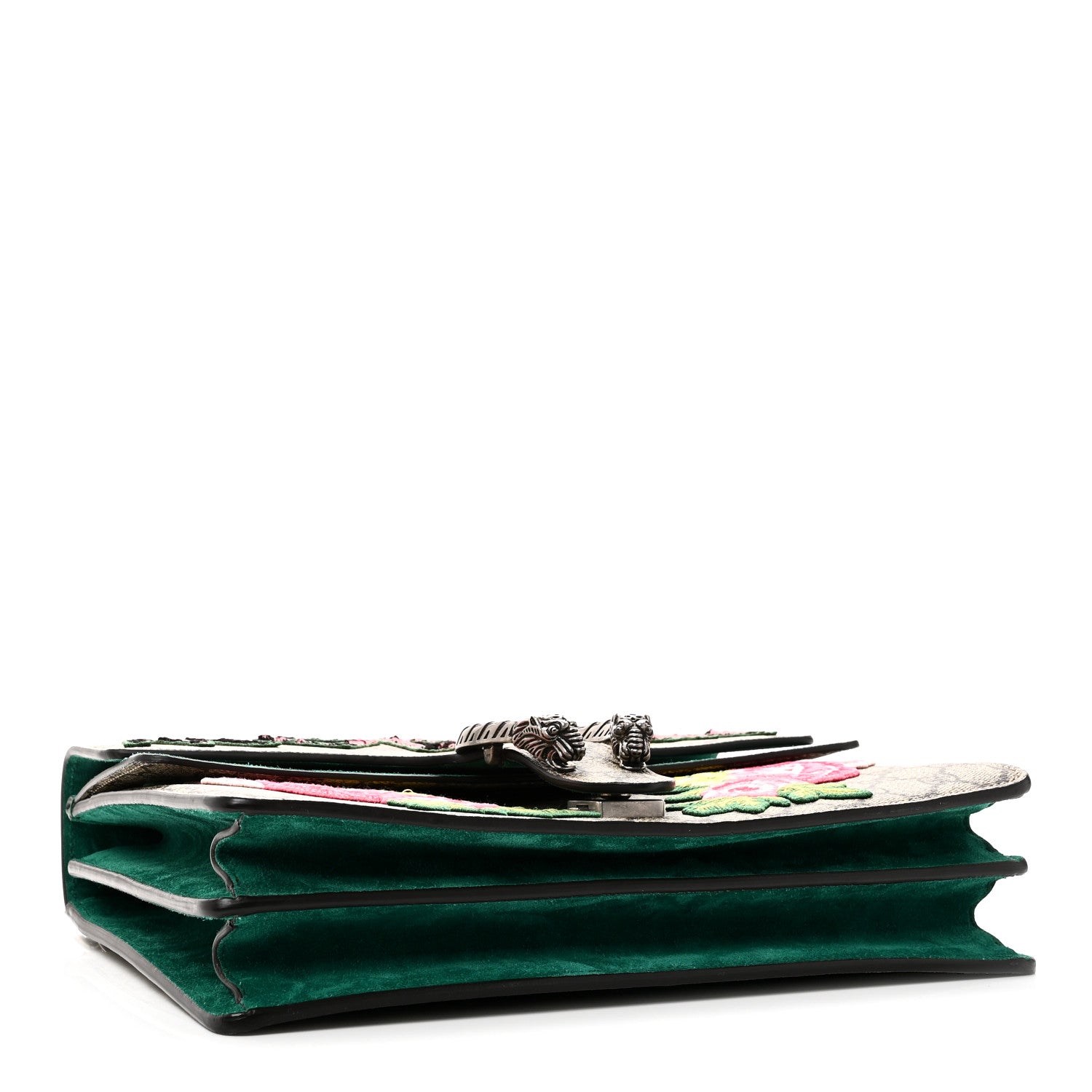 Gucci GG Supreme Monogram Embroidered Medium Dionysus Shoulder Bag Emerald 4 of 11
