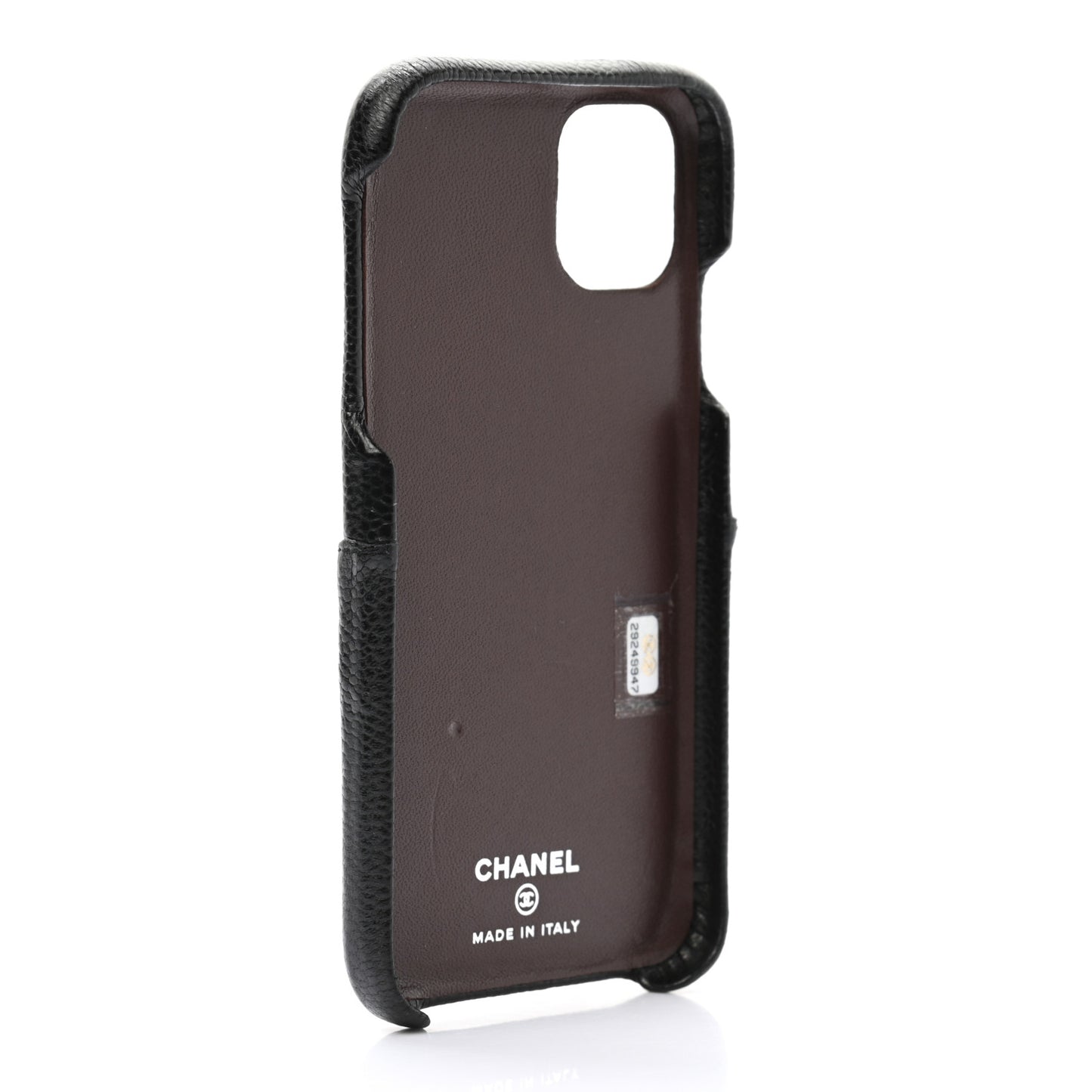Caviar Quilted iPhone 11 Tech Case Black Burgundy