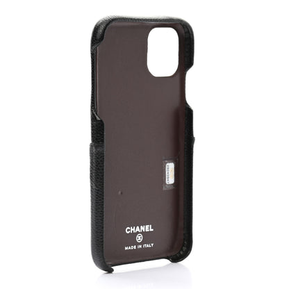 Chanel Caviar Quilted iPhone 11 Tech Case Black Burgundy 3 of 8