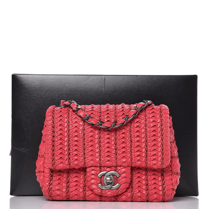 Chanel Lambskin Crochet Embroidered Small Flap Red 9 of 9