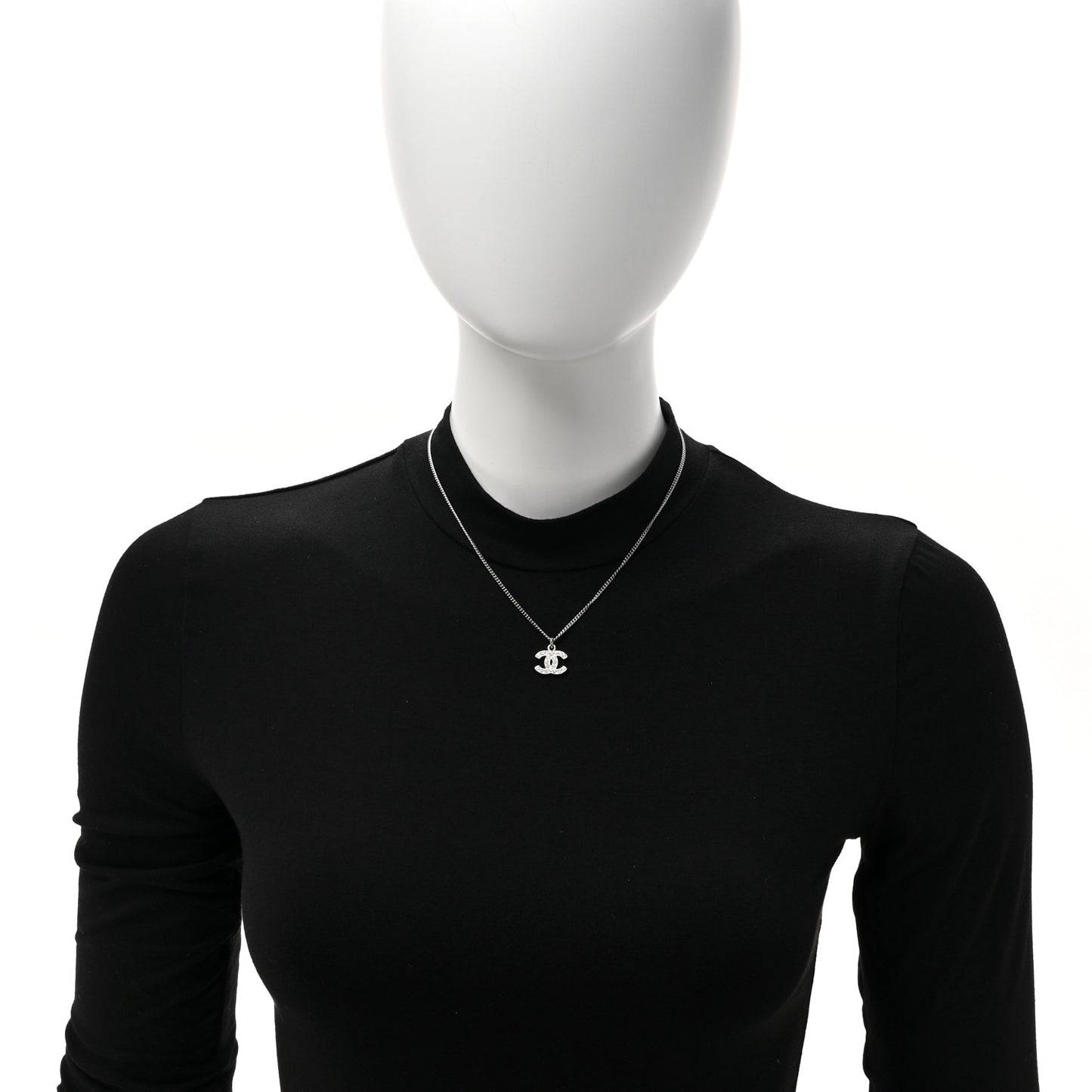 Crystal CC Necklace Silver