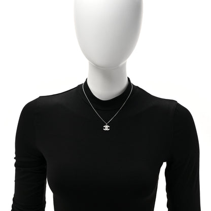 Chanel Crystal CC Necklace Silver 2 of 4