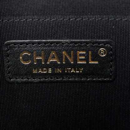 Chanel Lambskin Quilted Chain Messenger Bag Black 6 of 10