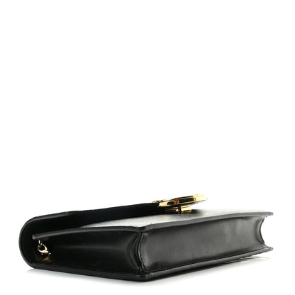 Fendi Vitello Liberty F is Fendi Bi-Color FF 1974 Embossed Medium Envelope Wallet On Chain Black Maya 4 of 9