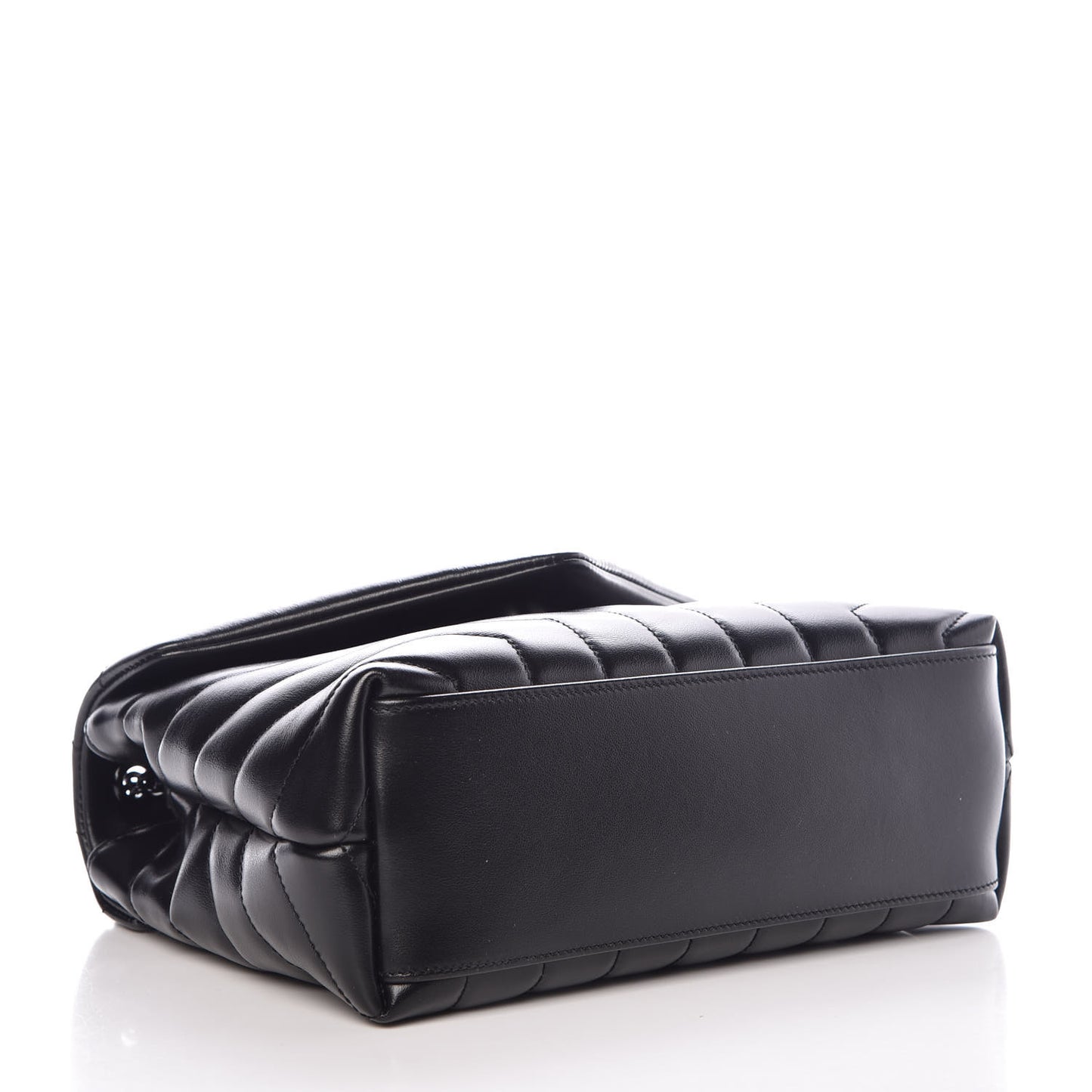 Calfskin Y Quilted Monogram Small Loulou Chain Satchel Black