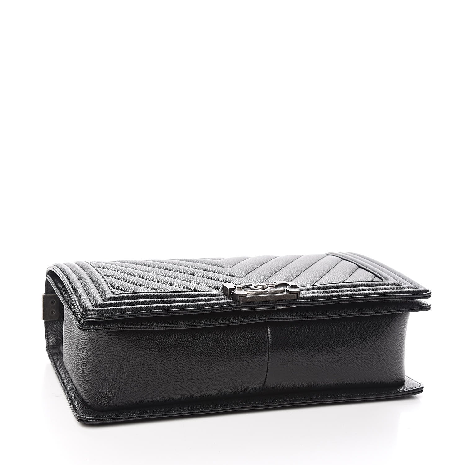 Chanel Caviar Chevron Quilted New Medium Boy Flap Black 4 of 10