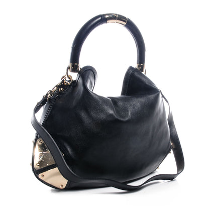 Gucci Calfskin Medium Indy Top Handle Hobo Black 3 of 7