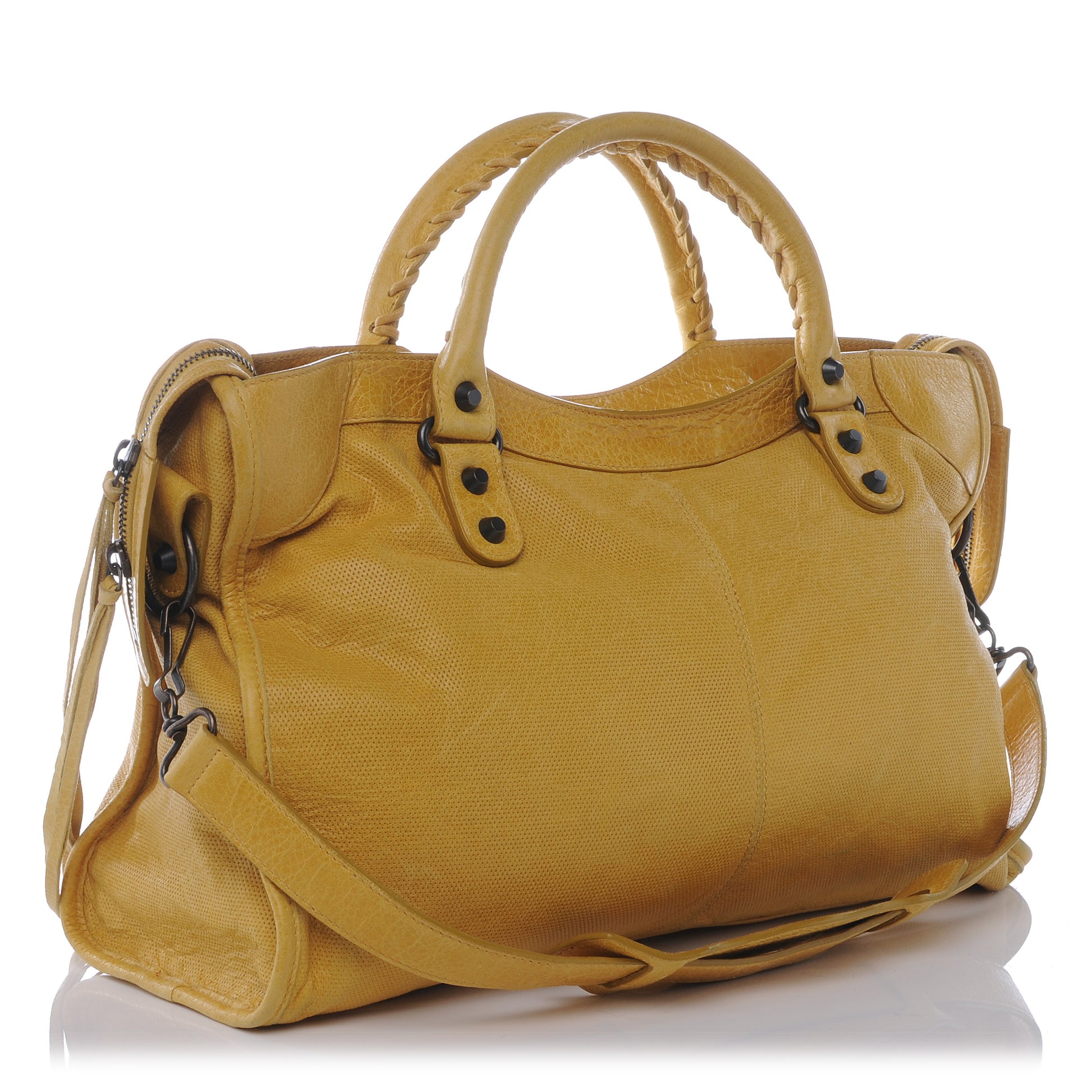 Balenciaga Agneau Perforated City Moutarde 3 of 10