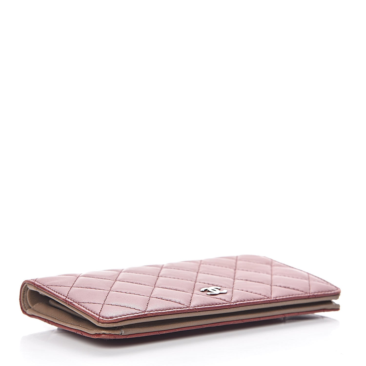 Chanel Lambskin Quilted Yen Wallet Red 4 of 11