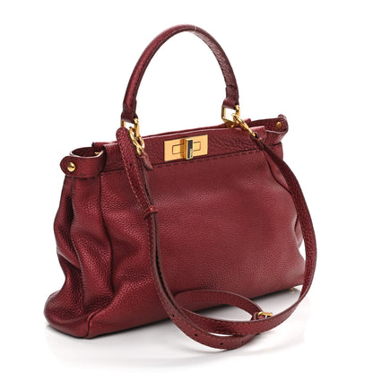 Fendi Cuoio Romano Selleria Medium Peekaboo Iconic Satchel Red 2 of 10