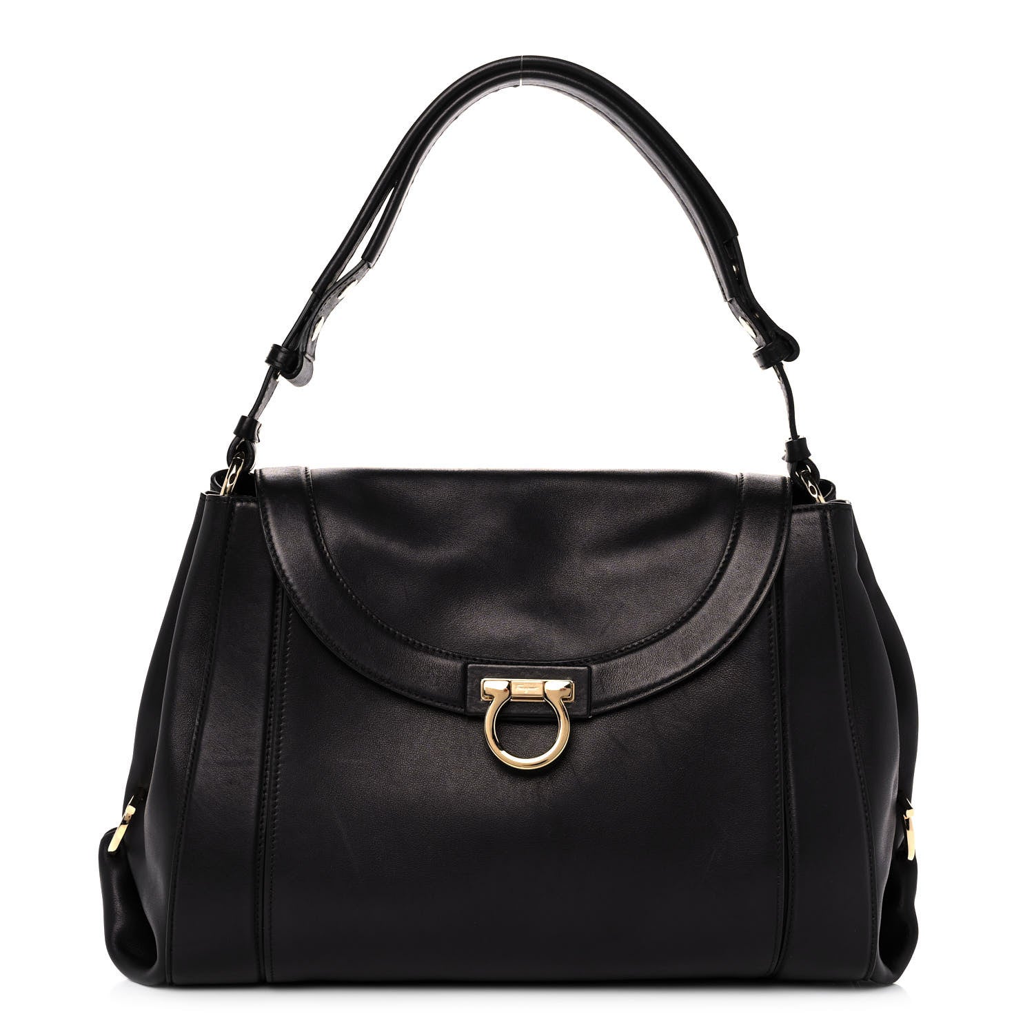 Salvatore Ferragamo Calfskin Sofia Shoulder Bag Black 1 of 11