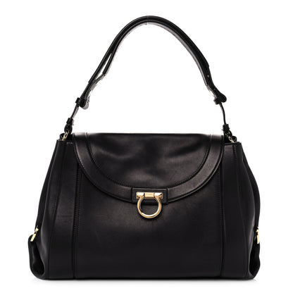 Salvatore Ferragamo Calfskin Sofia Shoulder Bag Black 1 of 11